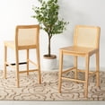 thumbnail image 2 of SAFAVIEH Benicio Square Mid Back Counter Stool, Natural (Set of 2), 2 of 14