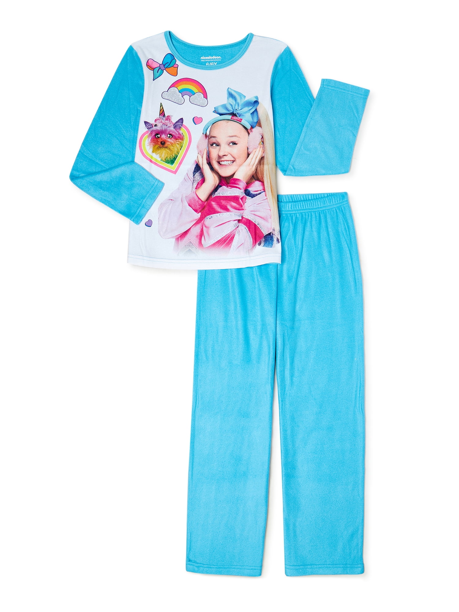 Jojo Siwa Girls Long Sleeve Top and Pants Pajama Sleep Set, 2-Piece, Sizes 4-12