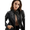thumbnail image 2 of Women's Faux Leather Motocross Racer Jacket, 2 of 5