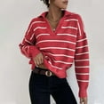 thumbnail image 2 of Mrat Ladies Sweaters Women's Spring Sweater Cardigan V-Neck Long Sleeve Plus Oversize Women's Cardigan Knitted Outer Ladies Sweaters S-328 Red-A 3XL, 2 of 6