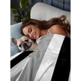 thumbnail image 3 of Black Gray Striped Twim XL Size Flat Sheet, Wrinkleproof & Fadeproof Cooling Flat Bed Sheet Only, Farmhouse Stripe Art Breathable Soft Bedding Top Sheets 66 x 102 Inches, 3 of 8