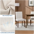 thumbnail image 3 of Dining Chairs Set of 2 – Modern High Back Upholstered Kitchen & Dining Room Chairs with Linen Fabric. Vertical Tufted Design &  Wood Legs, 3 of 8