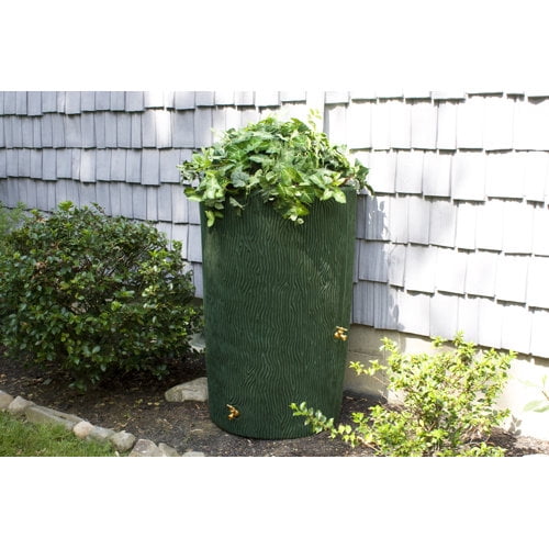 Good Ideas Impressions Tree Bark 90 Gallon Rain Barrel - Terra Cotta