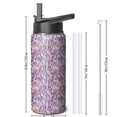 thumbnail image 4 of Leopard Print Insulated Stainless Steel Water Bottle with Straw & Cleaning Brush – 18 Oz | Leakproof, BPA-Free, 304 Stainless Steel, Wide Mouth, Travel Mug for Car, Gym, Office, 4 of 5