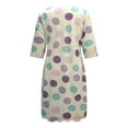 thumbnail image 4 of Babysbule Womens Dresses Fashion Women's Casual Half Sleeve V-Neck Dots Printed Ladies Loose Long Dress, 4 of 7