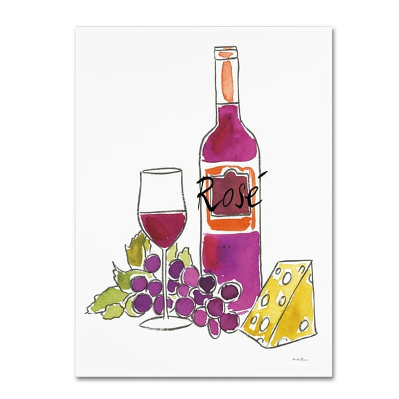 Trademark Fine Art 'Wine Time III Rose' Canvas Art by Farida Zaman