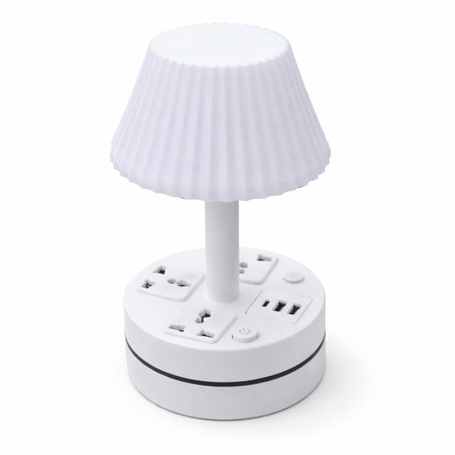 Lámpara de Mesa Led Multicontacto con 3 Tipos de Luz y 2 Puertos USB