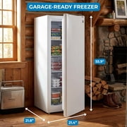 Kenmore 6 Cu Ft Convertible Upright Freezer/Refrigerator, Garage Ready with Adjustable Temperature Control for Food and Meat Storage in Kitchen, Basement or Utility Room, White