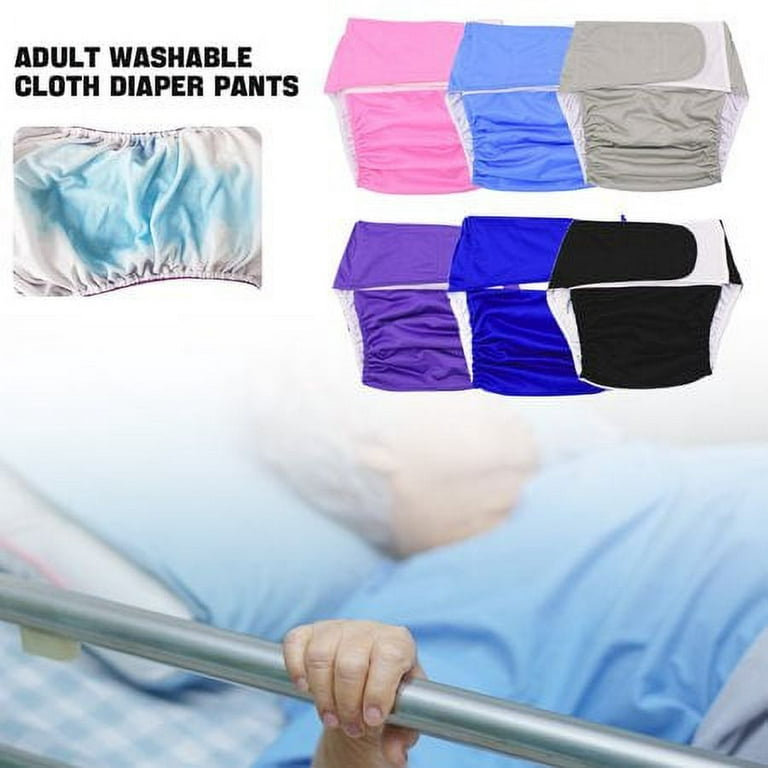 Adult Cloth Diaper,Large Adult Nappy Adult Diaper Cover,Washable Adjustable  Old Man Disabled Incontinence Protection Postoperative Care Unisex 