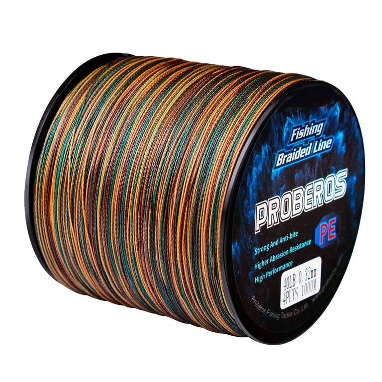 Strong Fishing Line High-tensile Braided Color Lines For Saltwater Freshwater  Fishing Tackle Camouflage Green 0.6/10LB 1000meters 