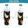 thumbnail image 6 of Yayeee 40oz Stainless Steel Tumbler with Straw and Handle Double-Wall Insulated Travel Water Bottle, Purple Halloween Ghosts, 6 of 8