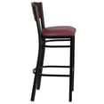 thumbnail image 5 of Flash Furniture HERCULES Series Black 4 Square Back Metal Restaurant Barstool - Mahogany Wood Back, Burgundy Vinyl Seat, 5 of 7