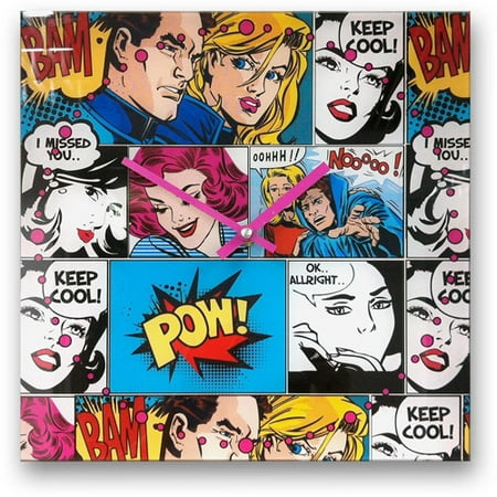 Pop Art Glass Clock, Color