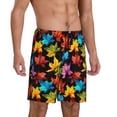 thumbnail image 2 of Sikiie Rainbow Colorful Maple Leaves Mens Pajama Shorts, Lounge Pant, Men's shorts，Sleep Pj Shorts for Men-3X-Large, 2 of 6