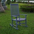 thumbnail image 4 of Northbeam Solid Acacia Hardwood Outdoor Patio Slatted Back Rocking Chair, Grey, 4 of 8