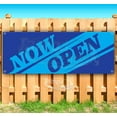 thumbnail image 1 of Now Open Slant 13 oz Vinyl Banner With Metal Grommets, 1 of 4