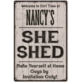 thumbnail image 1 of NANCY'S She Shed signGift Lady Cave Gift 8x12 Metal Sign 108120082015, 1 of 1