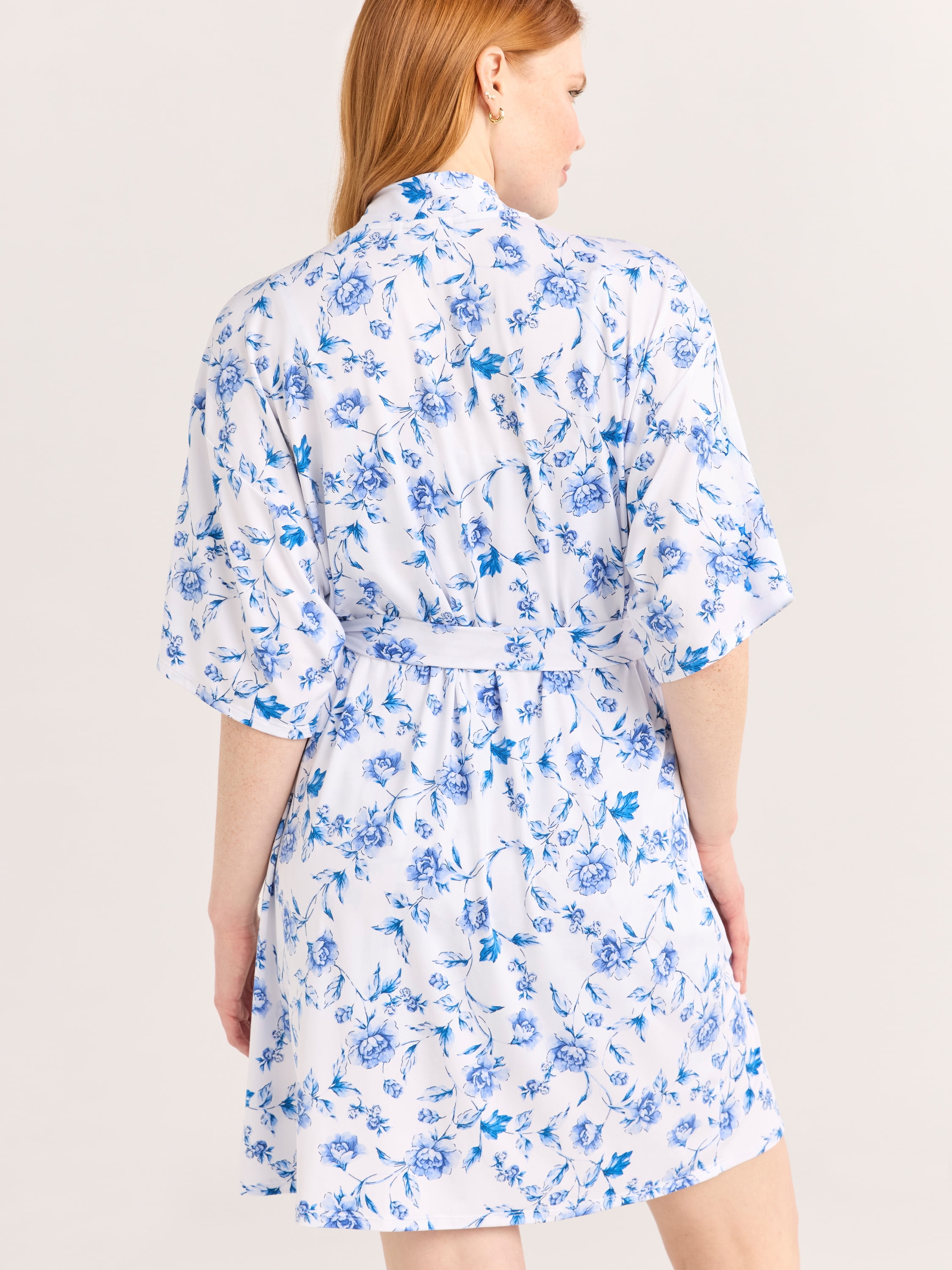 Joyspun Women’s Cami, Shorts, and Robe Travel Pajama Set, 3-Piece, Sizes S-3X