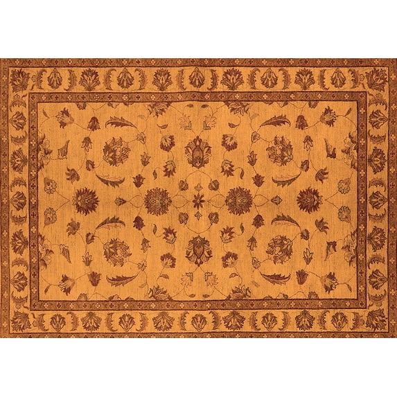 Ahgly Company Indoor Rectangle Oriental Orange Industrial Area Rugs, 8' x 10'