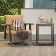thumbnail image 3 of MeetLeisure Outdoor Polyethylene (PE) Wicker Swivel Rocker Chair with Side Table，Tan, 3 of 5
