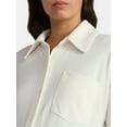 thumbnail image 3 of Time and Tru Women's Maternity Boyfriend Button Up Shirt with Long Sleeves, Size S~XXL, 3 of 4