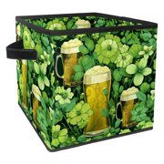 FeBohao Storage Boxes Bins Fabric with Cardboard Large Capacity Foldable Sock Table Open Pattern Underwear Cubby Toddler Pantry Totes Necessities Multifunctional Organizer Basket beer