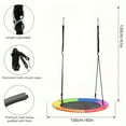 thumbnail image 6 of 40 Inch Saucer Swing for Kids Outdoor, 600 lbs Weight Capacity Round Swing w/ 900D Waterproof Oxford Cloth, Adjustable Rope, Flying Swing for Backyard & Indoor Playground, 6 of 6