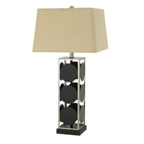Cal Lighting Hanson Metal Table Lamp With Square Fabric Shade