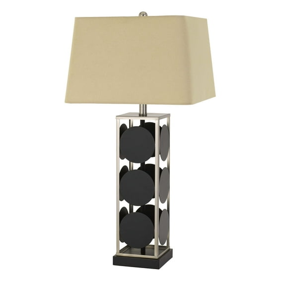Cal Lighting Hanson Metal Table Lamp With Square Fabric Shade
