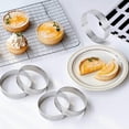 thumbnail image 3 of 16 Pcs Anneau à Tarte en Acier Inoxydable, Anneau à Mousse Perforé Résistant à la Chaleur Rond Double Roulé Moule en Métal 6cm, 16 x Anneau à Tarte, Argent, 3 of 6