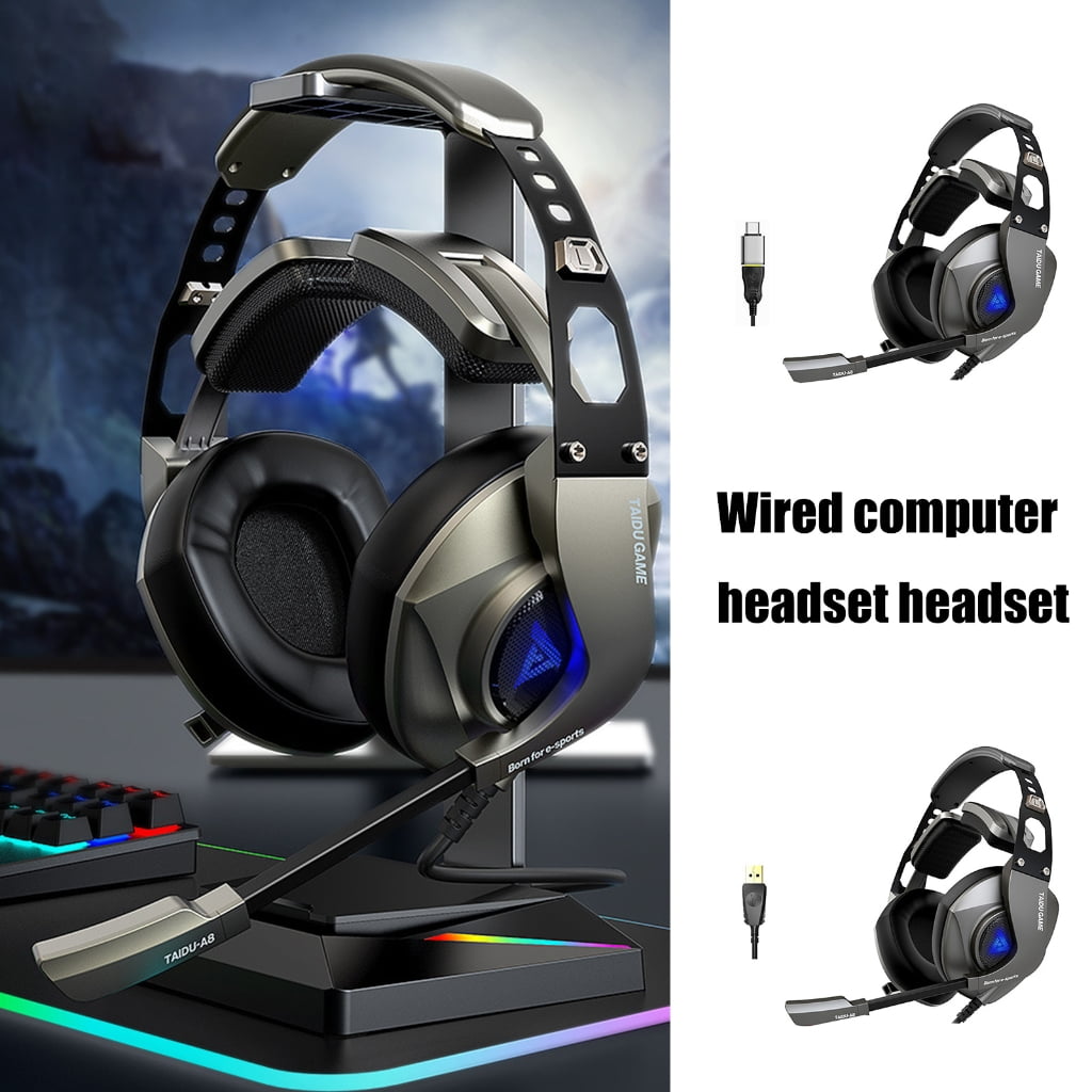 Adjustable Over Ear Headphones With Microphone Inside Noise Cancelling 7.1 Sound