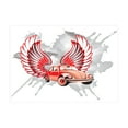 thumbnail image 1 of Cars Jigsaw Puzzle, Hippie Dated Beetle Car with Wings Once Sixties Freedom and Revolution Boho Print, Heirloom-Quality Fun Activity for Family Durable Cardboard, 1000 pcs, Red Grey, by Ambesonne, 1 of 2