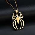 thumbnail image 3 of Collar con colgante de araña de acero inoxidable ligero Spiderman Cha, 3 of 5