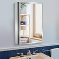 thumbnail image 2 of HomCom Vertical 24" Stainless Steel Bathroom Wall Mirror Medicine Cabinet, 2 of 7