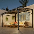 thumbnail image 2 of Juiluna 10'x 12' Lean to Gazebo, Hardtop Wall Pergola with Polycarbonate Roof, Aluminum Frame Mounted Gazebo for Lawn Patio Deck Yard and Party, 2 of 8