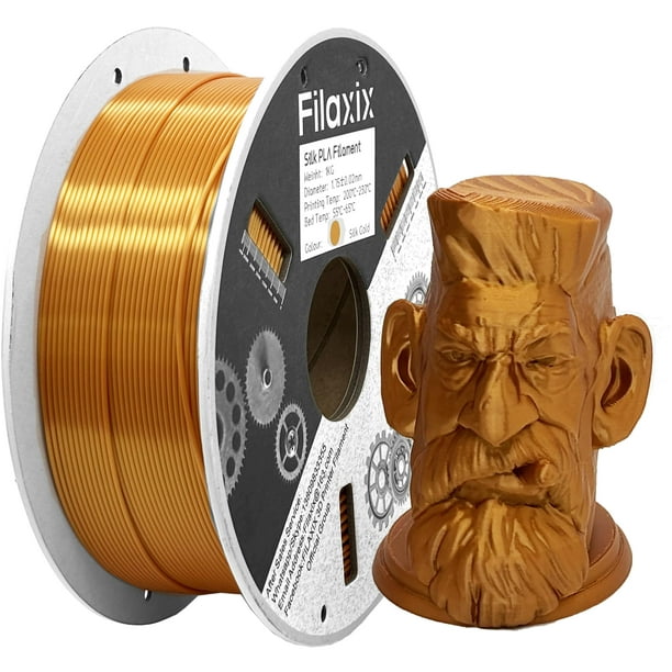 Filamento para impresora 3D Filaxix Silk PLA, 1,75 mm, 1 kg, dorado