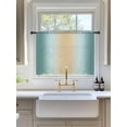 thumbnail image 3 of Sheer Curtains 54 Inch Length, Teal Ombre Semi Sheer Curtains Light Filtering Window Treatment, Modern Yellow Gradient Farmhouse Art Privacy Voile Drapes for Living Room Bedroom 52x54 Inch, 3 of 7