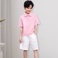 thumbnail image 5 of KAUOD Boys Girls Oversized Polo Shirt Short Sleeve School 𝗨niform Pullover Tops Summer Basic Plain Trendy Shirts, 5 of 8