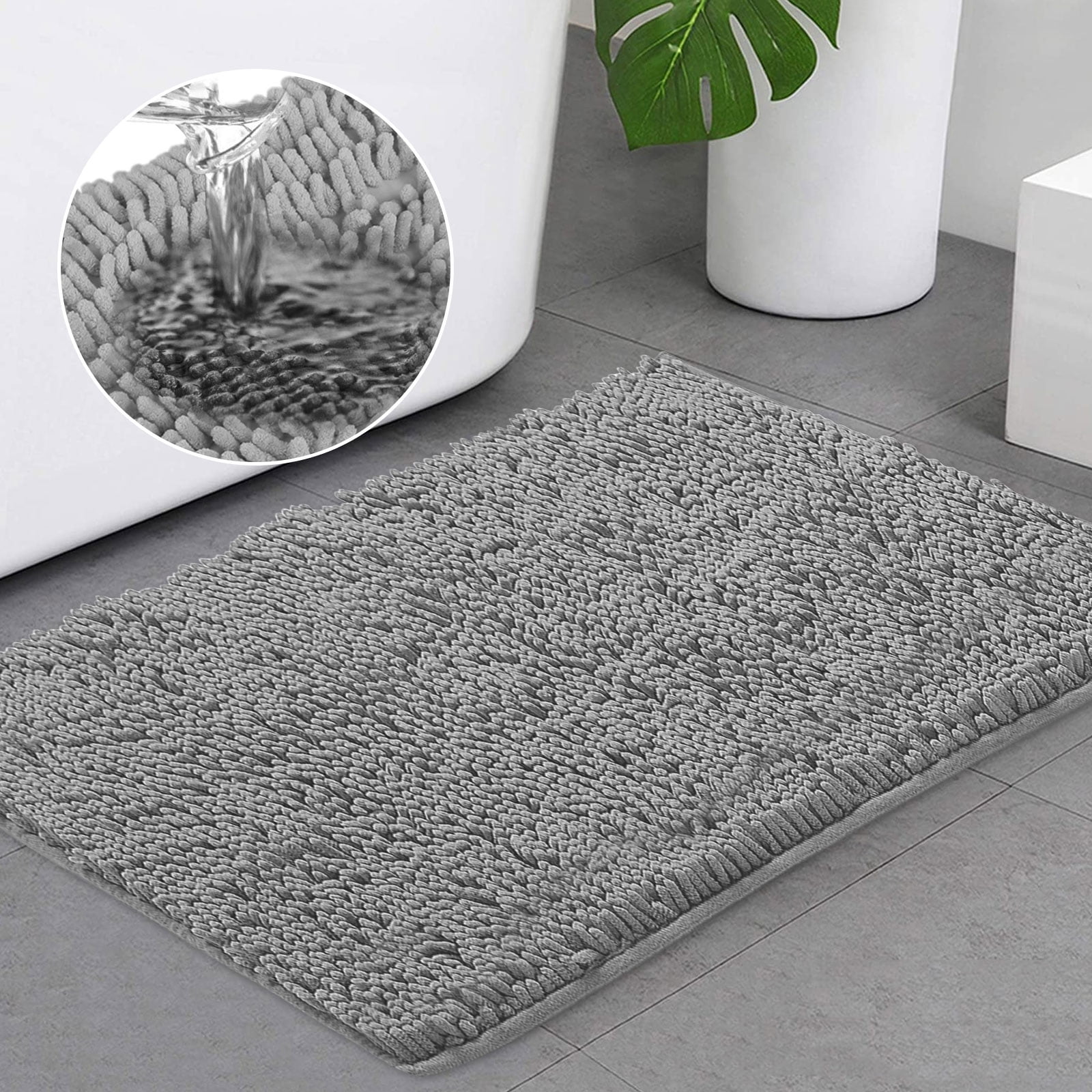 Bathroom Floor Mat Anti-Slip Mat Living Room Carpet Foam Shaggy Pad Rugs Blanket 