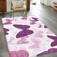 thumbnail image 3 of Purple Butterflies Area Rug 4x6 Washable Rug Non Slip Modern Art Summer Butterfly Large Area Rug Indoor Floor Carpet for Entryway Bedroom Kitchen Living Room Home Office Dining Room Nursery, 3 of 8