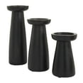 thumbnail image 6 of DecMode 3 Candle Black Mango Wood Pillar Candle Holder, Set of 3, 6 of 12
