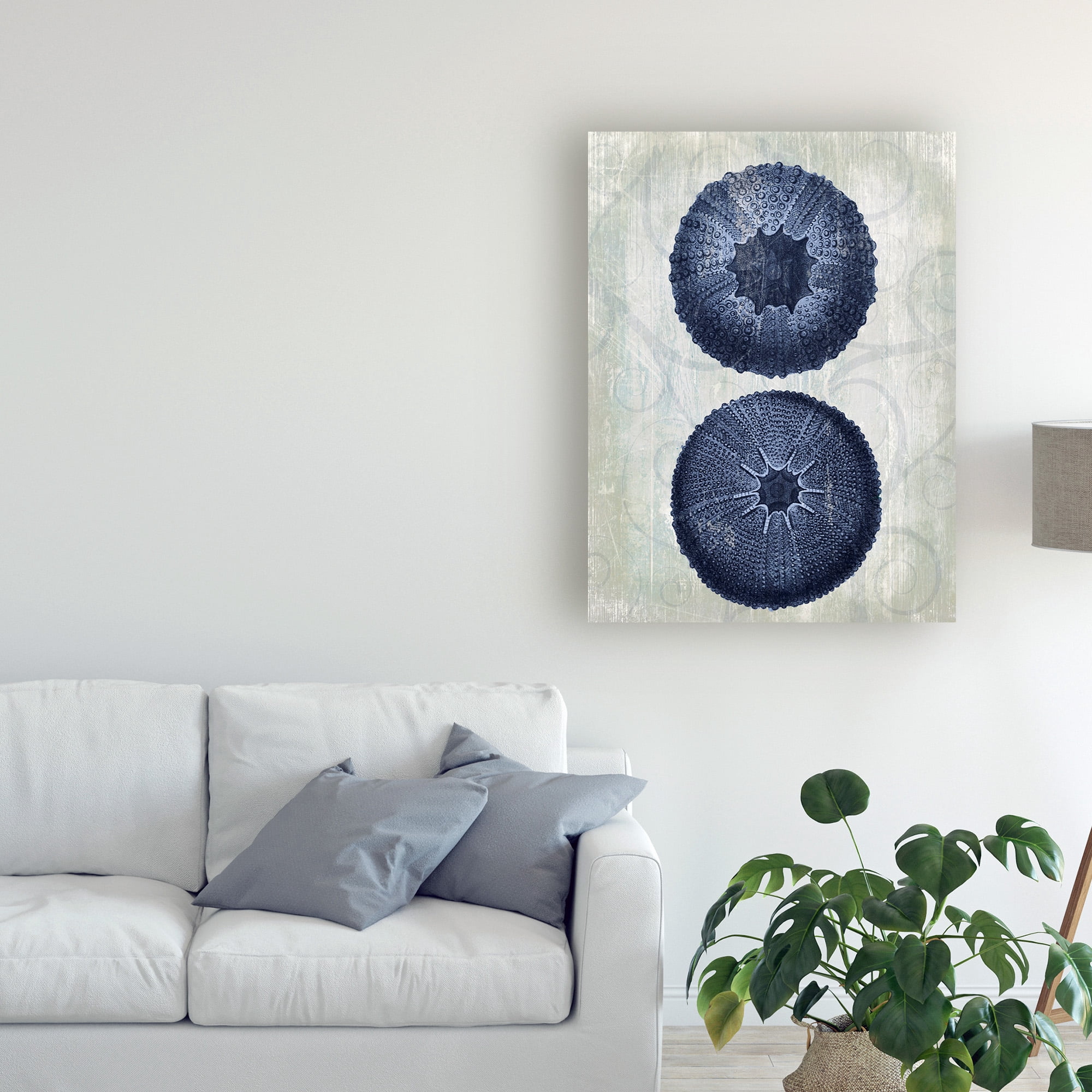 Trademark Fine Art 'Indigo Blue Sea Urchins b' Canvas Art by Fab Funky