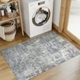 thumbnail image 3 of BERTHMEER 3'x5' Abstract Rugs for Living Room Bedroom Farmhouse Office Stain Resistant non-slip Machine Washable, Blue Gray, 3 of 9