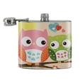 thumbnail image 2 of Owl BFFs Best Friends Couple Love Stainless Steel 5oz Hip Drink Kidney Flask, 2 of 4