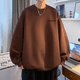 thumbnail image 2 of Sudadera con capucha estilo americano vintage con forro polar para hombre, holgada, moderna, de manga larga y cuello redondo, 2 of 5