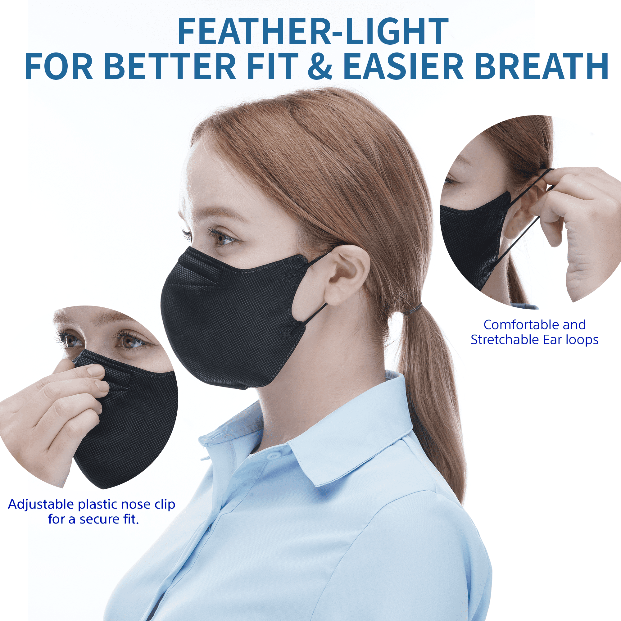 MAMISON 50 Packs, Made in KOREA Premium KF94 Fine Dust Protection