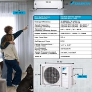 Daikin 12000 BTU 18 SEER2 R32 Entra Series Ductless Air Conditioner Heat Pump with 15 ft. Pre-Flared Installation Kit and Bracket