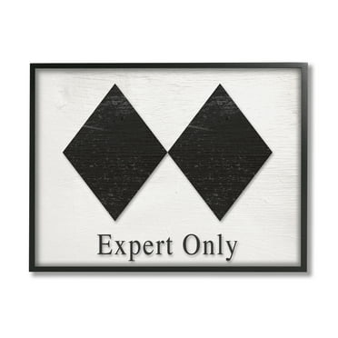 Stupell Industries Double Black Diamond Ski Sport Symbol Experts Only, 20 x 16, Design by Daphne Polselli