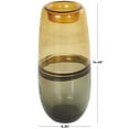 thumbnail image 3 of DecMode 14" Handmade Ombre Orange Glass Vase with Gray Base, 3 of 10