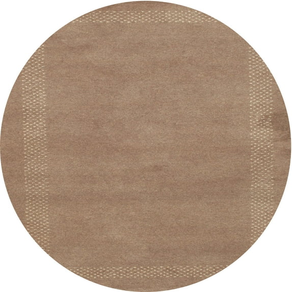 Ahgly Company Machine Washable Indoor Round Contemporary Tiger Orange Brown Area Rugs, 3' Round